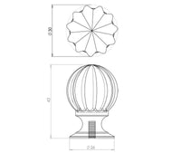 Thumbnail for JH1152 Pumpkin Glass Cupboard Knob - Various Sizes