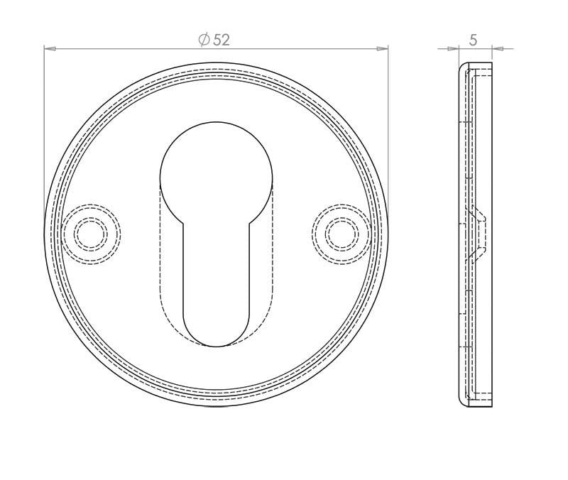Euro Profile Stainless Steel Keyhole Cover Plate