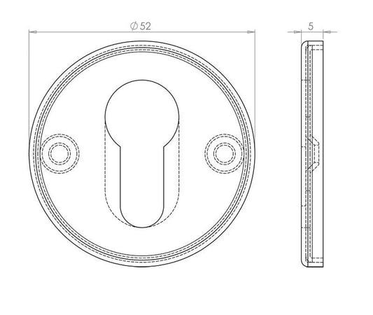 Euro Profile Stainless Steel Keyhole Cover Plate