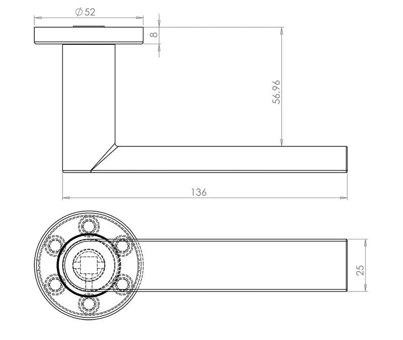 Sandrine Satin Stainless Steel Door Handles On Round Rose