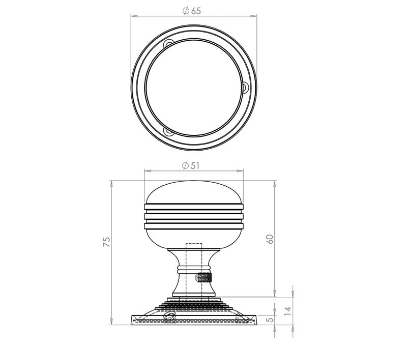 JV182MSC Ringed Mortice Door Knobs Satin Chrome