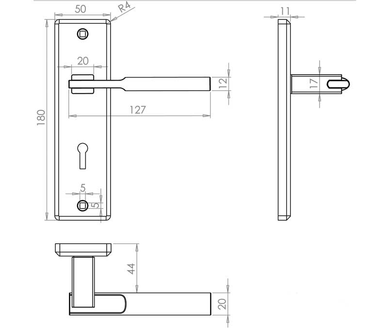 Delta Satin Chrome Door Handles JV3013SC
