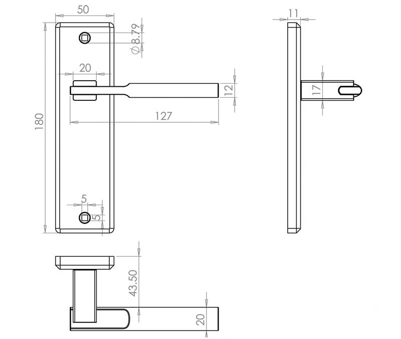 Delta Satin Chrome Door Handles JV3013SC