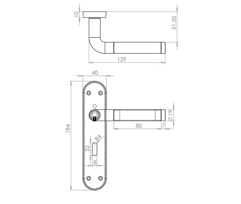 Twin Finish Door Handles On Plate JV432