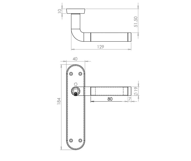 Twin Finish Door Handles On Plate JV432