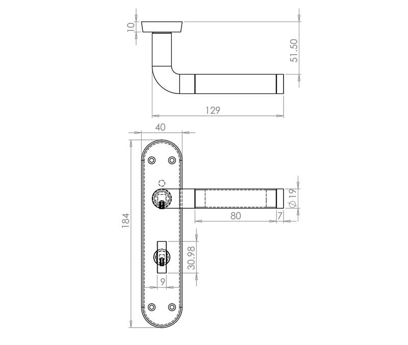 Twin Finish Door Handles On Plate JV432
