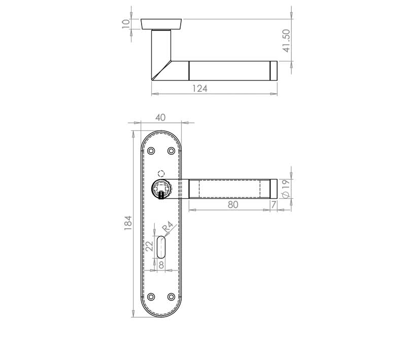 Mitred Twin Finish Door Handles on Plate - JV437