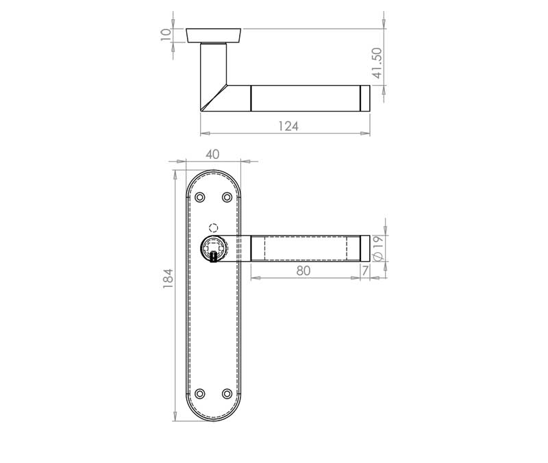 Mitred Twin Finish Door Handles on Plate - JV437