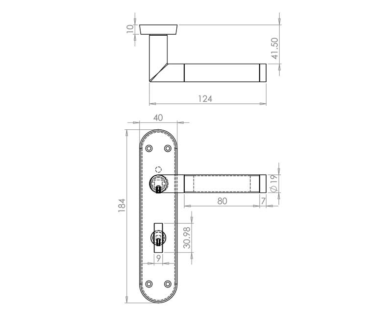 Mitred Twin Finish Door Handles on Plate - JV437