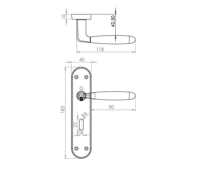 Door Handle on Backplate Pack - Stylo Lock - Dual Finish
