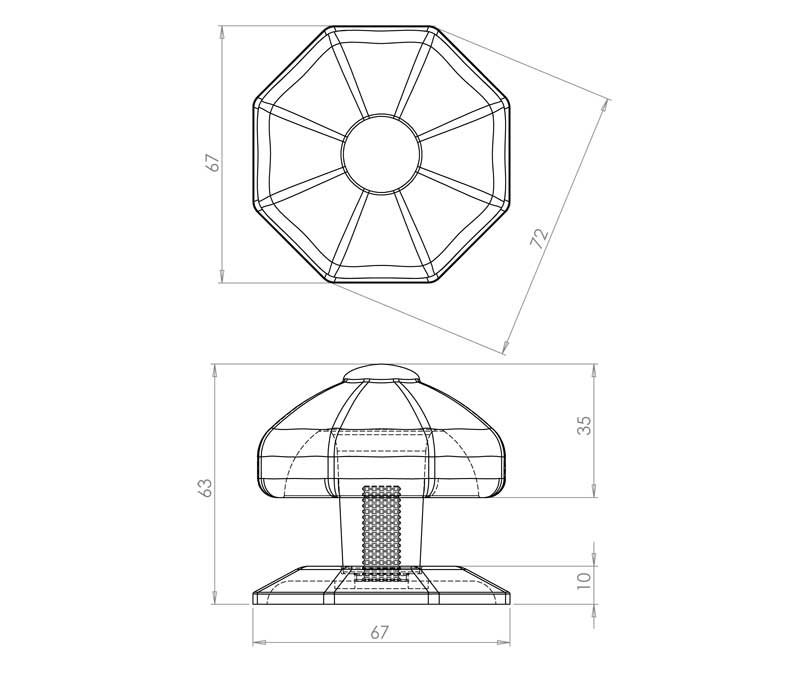 Pewter Centre Non Turning Door Knob