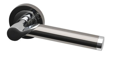 Enterprise Black Nickel and Polished Chrome Door Handles
