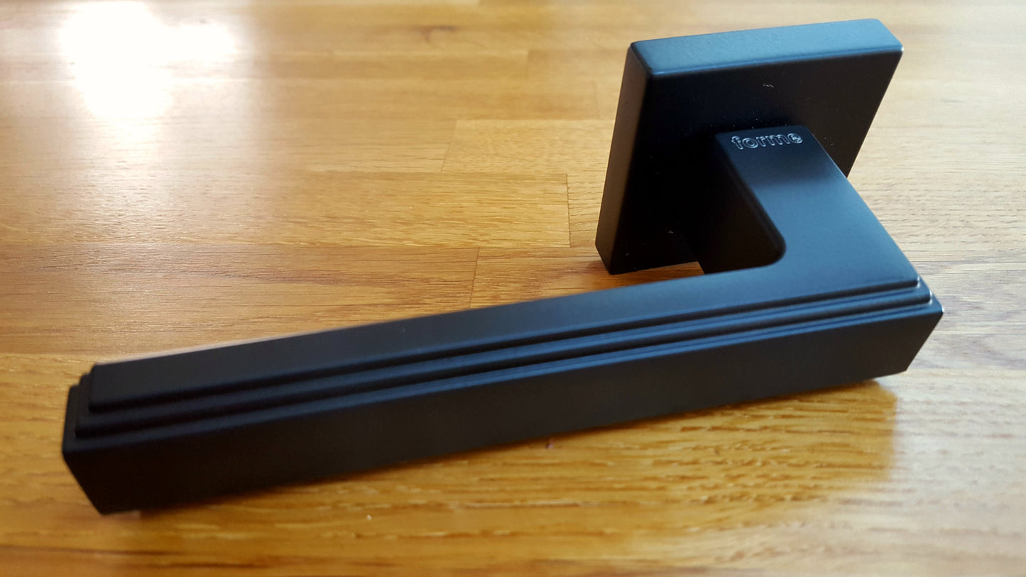fms293MB Matt Black Alila Door handles - Atlantic UK