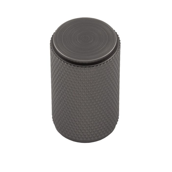 FTD702ANT Cylindrical Knurled Cupboard Knob, 18mm - Anthracite Grey