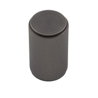 Cylindrical Knurled Cupboard Knob, 18mm - Anthracite Grey