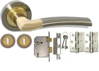 Thumbnail for Door Handle Pack, Dual Finish Nickel & Brass - Lock Pack