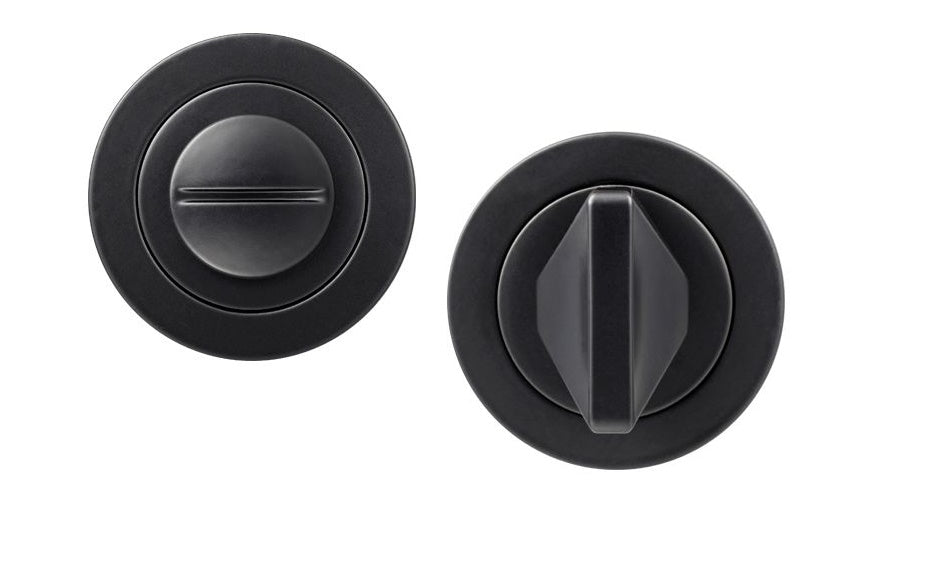 Matt Black Round Rose Bathroom Turn and Release Mechanism