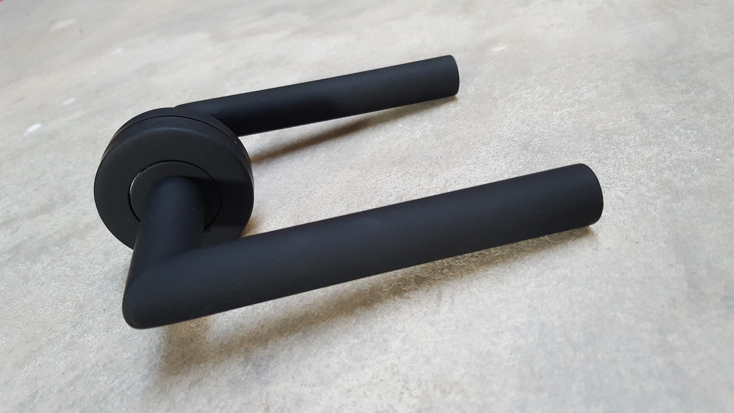 Matte black door handles