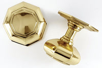 Thumbnail for Polished Brass Octagonal Mortice Door Knobs (Solid Brass) - SB2110PB