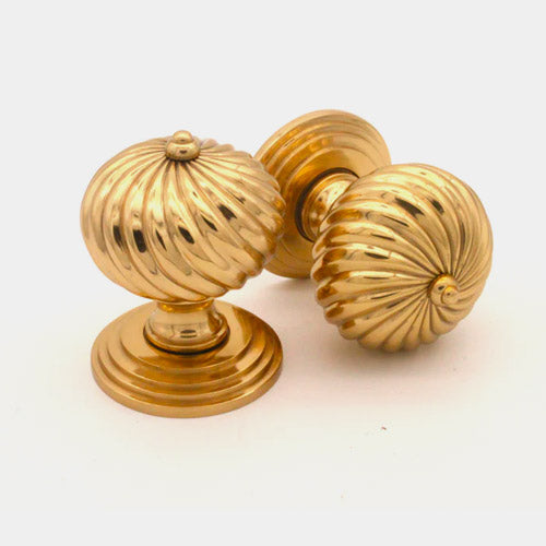 Spira Brass Mortice Door Knobs