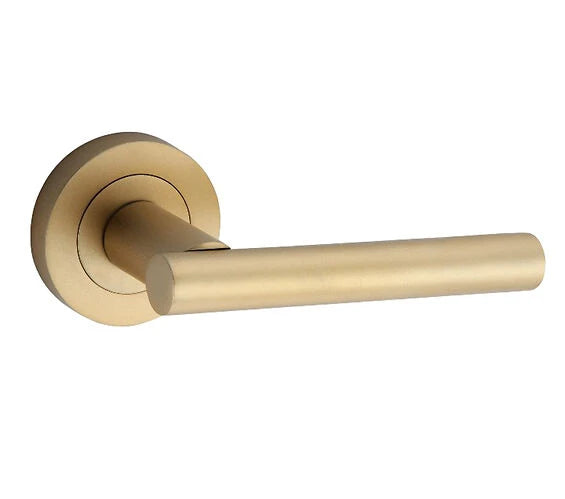 Carlisle Brass Velino Door Handles On Rose, Satin Brass - EUL020SB