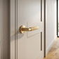 Piccadilly Knurled Lever Door Handles - Burlington Range - Satin Brass - BUR40SB - fitted on a door