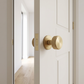 Spira Brass 'Connaught' Satin Brass Knurled Mortice/Rim Door Knobs - SB2123SB - fitted on a door
