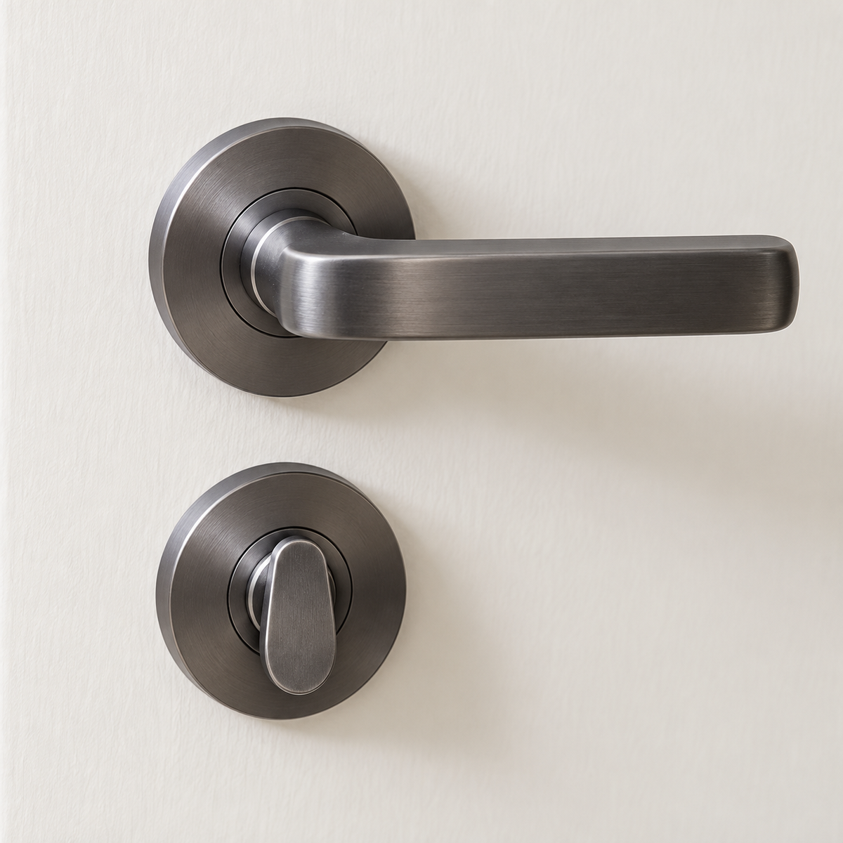 Gun Metal Grey Bathroom Turn & Release - fitted on a door