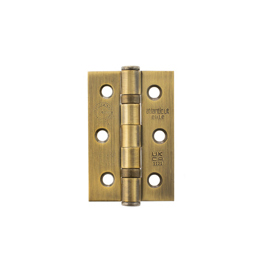 Atlantic Grade 7 Fire Rated 3 Inch Ball Bearing Hinges, Matt Antique Brass - A2H322MAB 