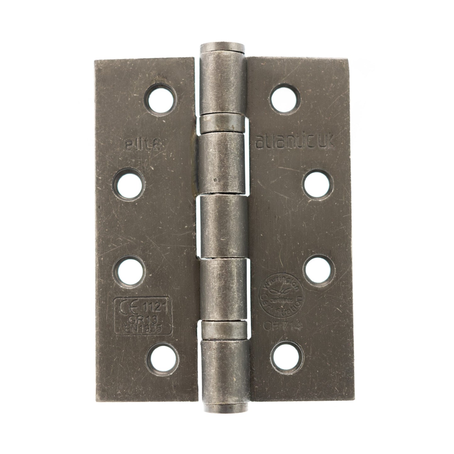 4 Inch Pewter Distressed Silver Ball Bearing Grade 13 Hinges - AH1433DS product image