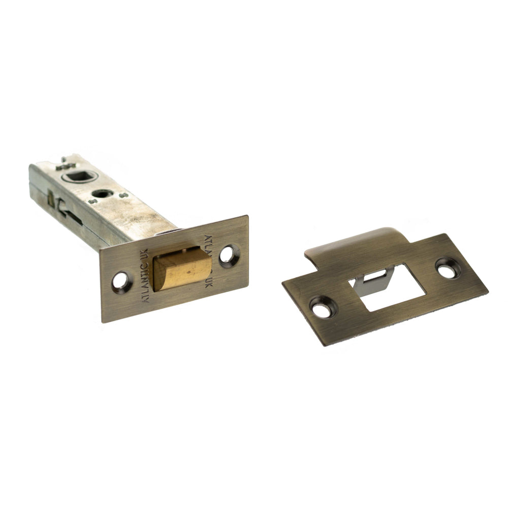4 Inch AL4AB Antique Brass Heavy Sprung Mortice Latch - Fire Rated product image