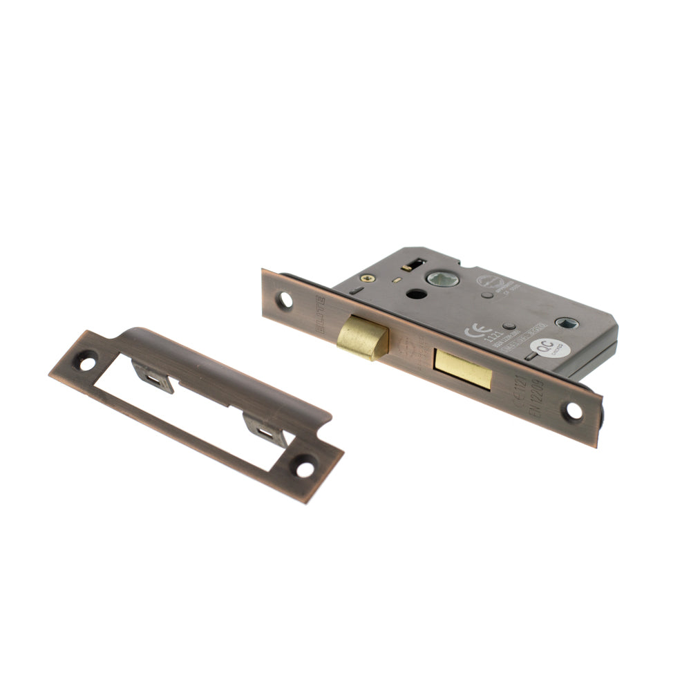 Antique Copper Double Sprung Bathroom Mortice Lock - 2.5 & 3 Inch product image