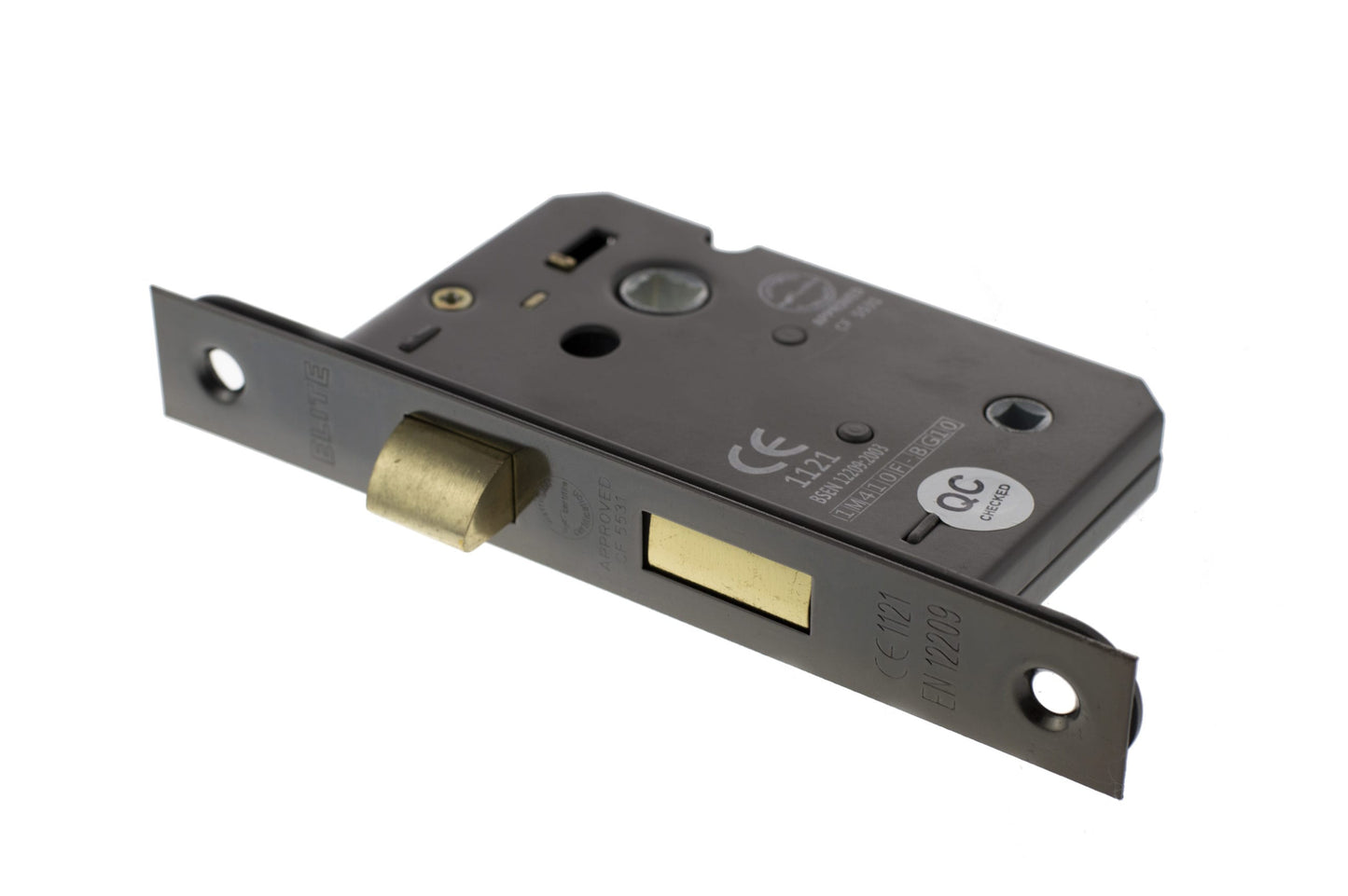 Black Nickel Double Sprung Bathroom Mortice Lock - 2.5 & 3 Inch product image