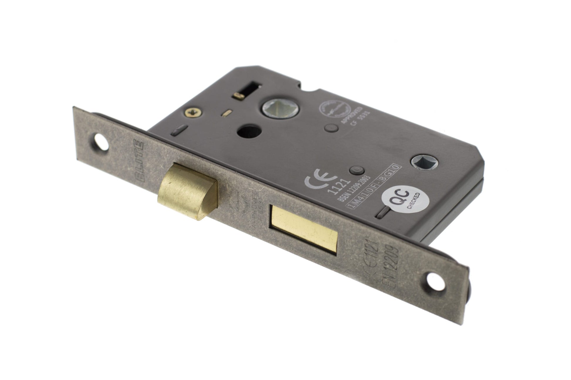 Distressed Silver Pewter Double Sprung Bathroom Mortice Lock - 2.5 & 3 Inch product image