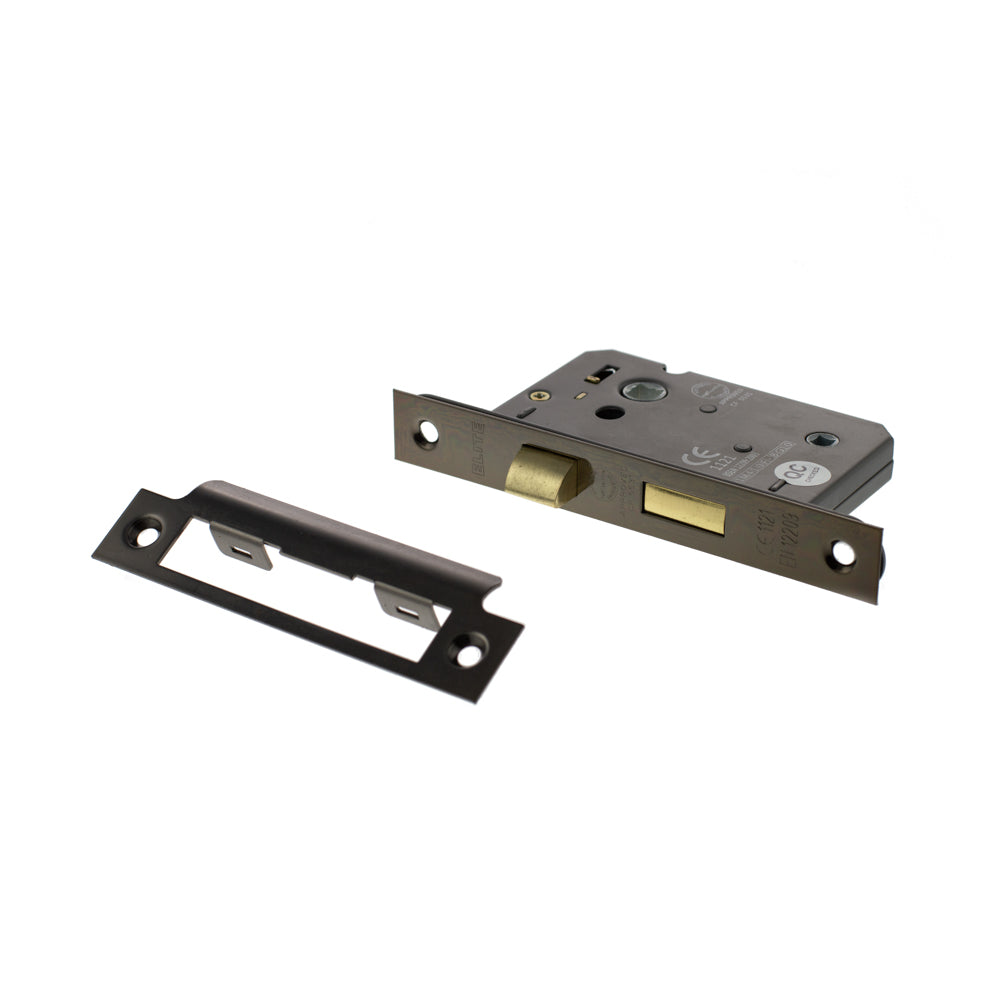 Urban Bronze Double Sprung Bathroom Mortice Lock - 2.5 & 3 Inch product image