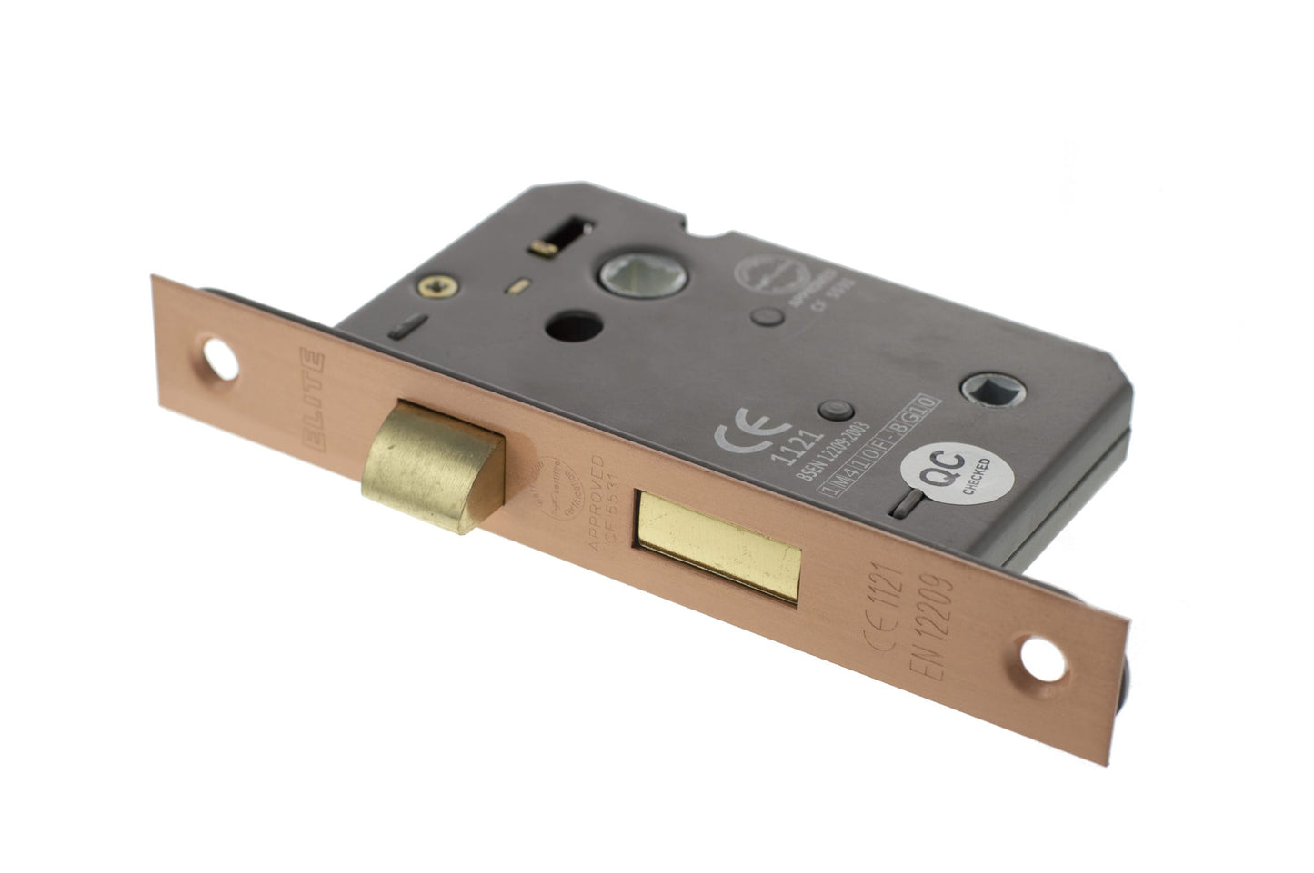 Copper (Satin) Double Sprung Bathroom Mortice Lock - 2.5 & 3 Inch product image