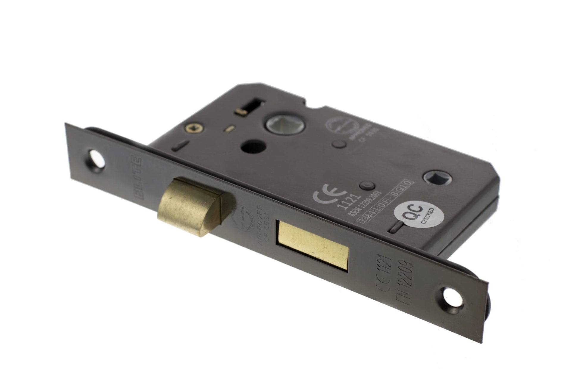 Black Nickel Double Sprung Bathroom Mortice Lock - 2.5 & 3 Inch product image