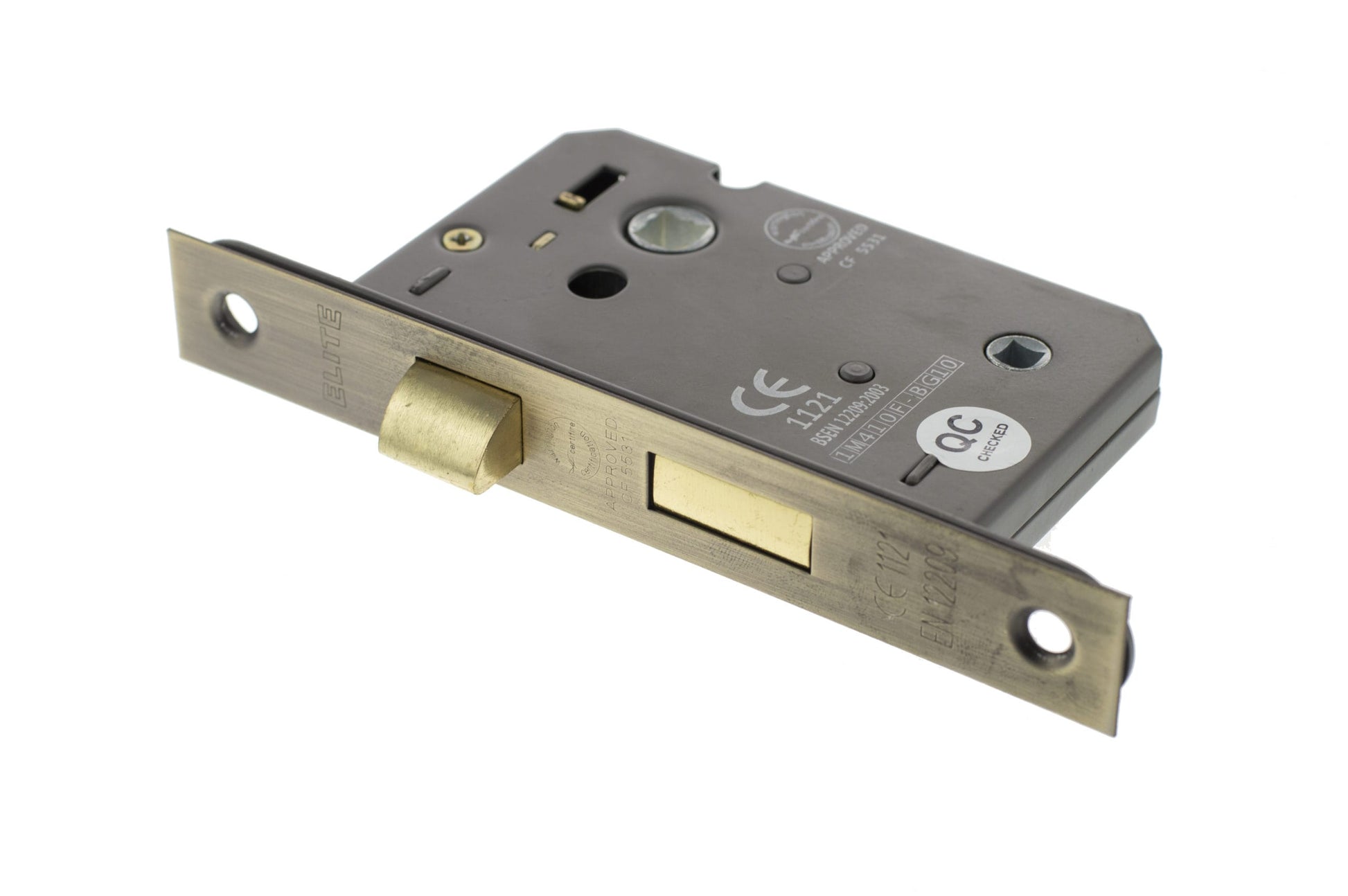 Matt Antique Brass Double Sprung Bathroom Mortice Lock - 2.5 & 3 Inch product image