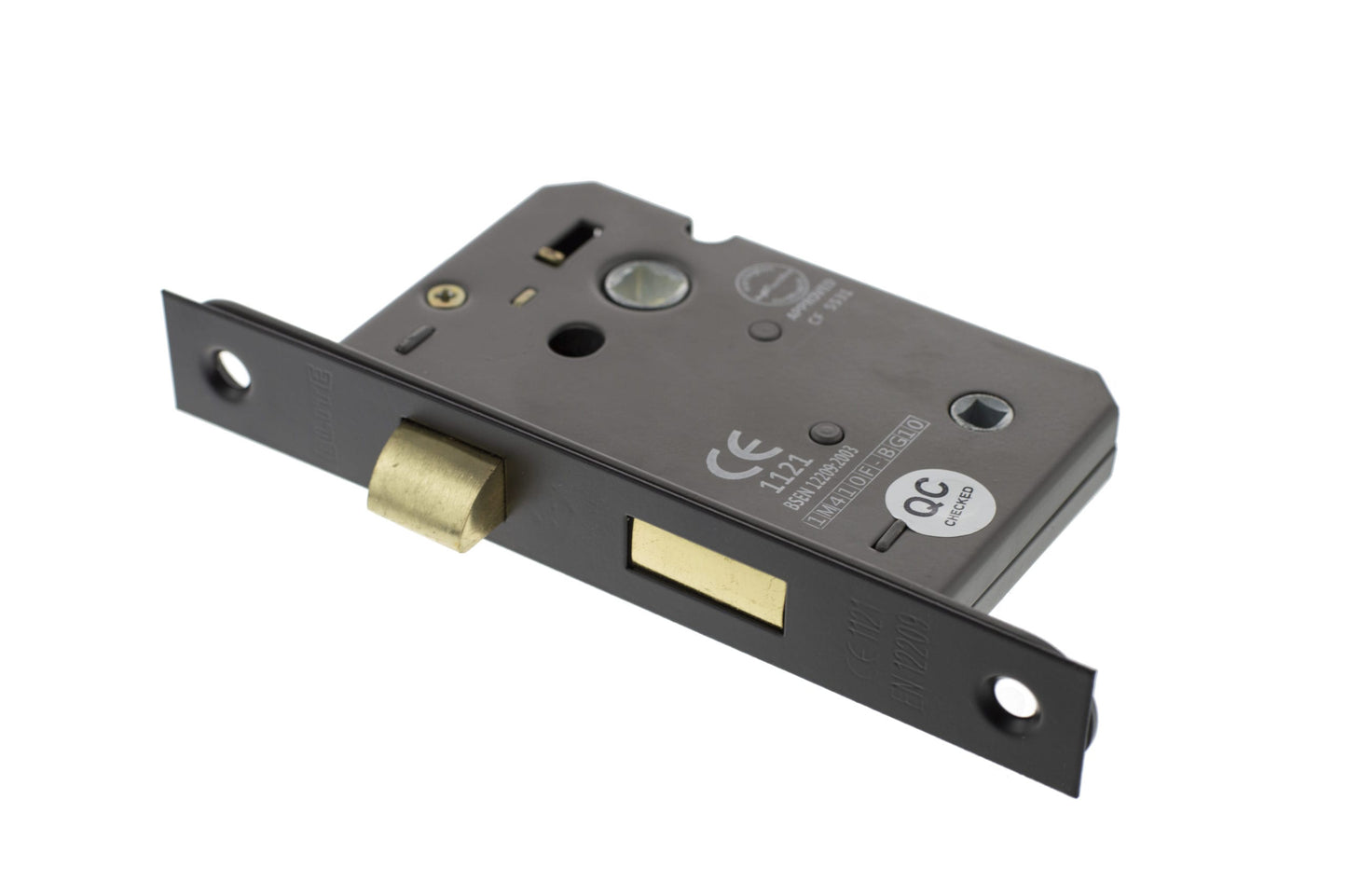 Matt Black Double Sprung Bathroom Mortice Lock - 2.5 & 3 Inch product image