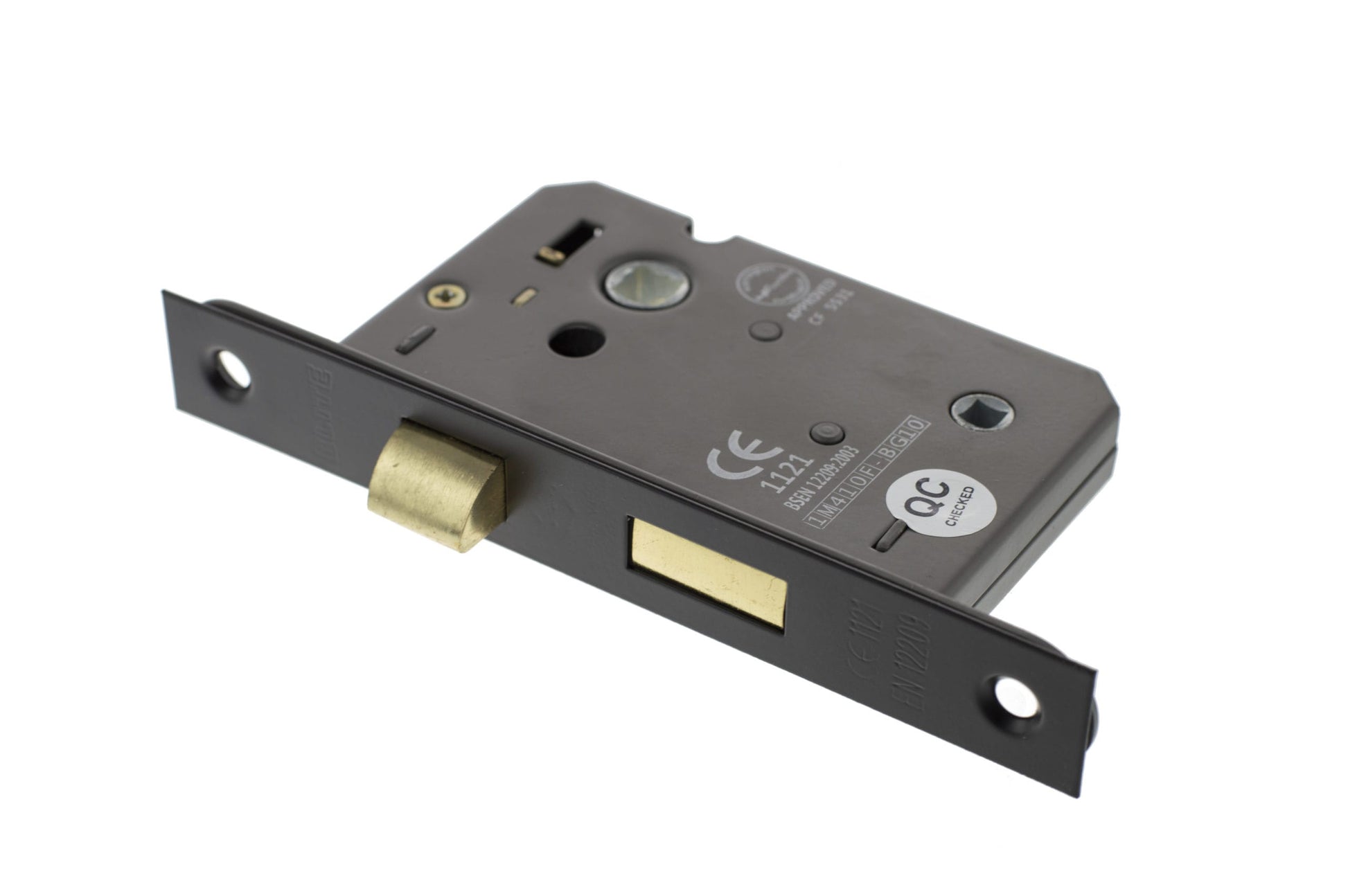 Matt Black Double Sprung Bathroom Mortice Lock - 2.5 & 3 Inch product image