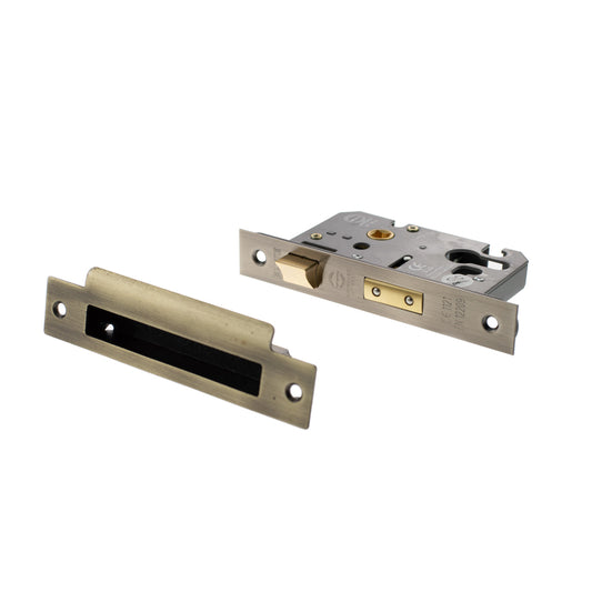 Antique Brass Euro Profile Mortice Sash Lock - 2.5 & 3 Inch product image