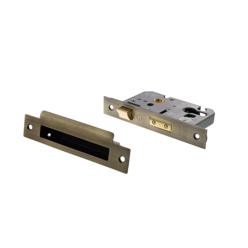 Matt Antique Brass Euro Profile Mortice Sash Lock - 2.5 & 3 Inch product image