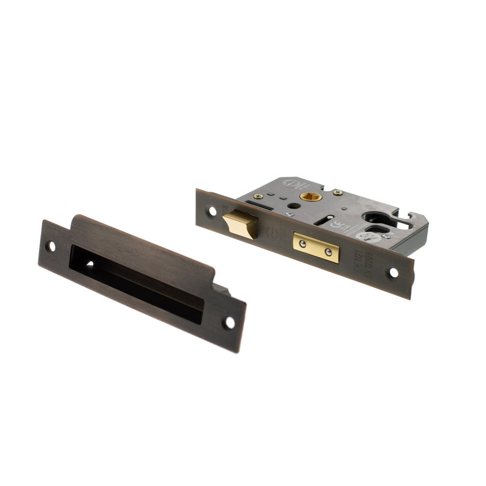 Antique Copper Euro Profile Mortice Sash Lock - 2.5 & 3 Inch product image