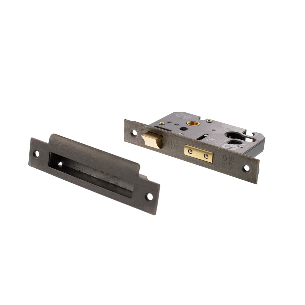 Distressed Silver Pewter Euro Profile Mortice Sash Lock - 2.5 & 3 Inch product image