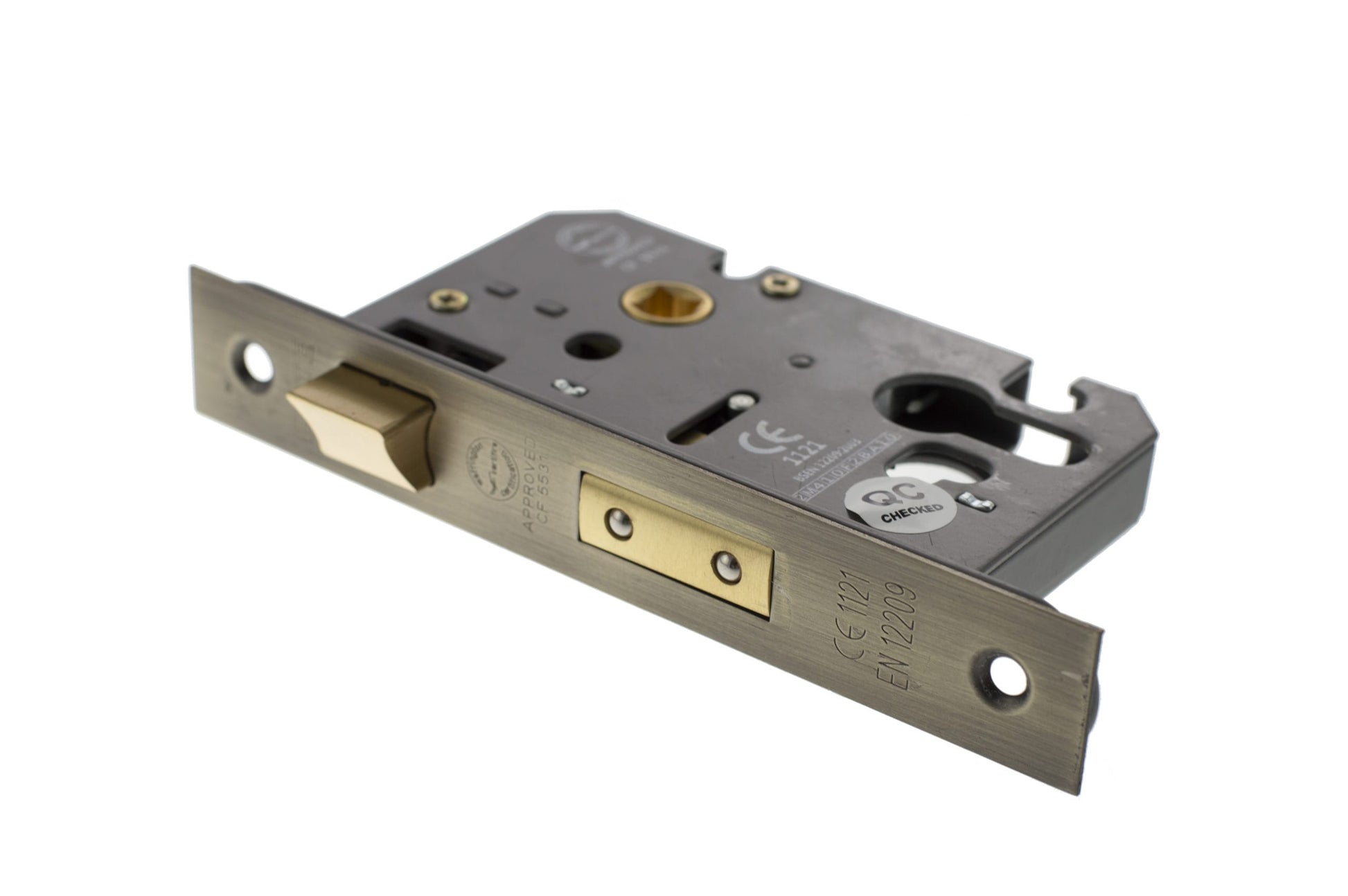 Matt Antique Brass Euro Profile Mortice Sash Lock - 2.5 & 3 Inch product image