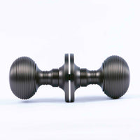 Thumbnail for Anthracite Grey 'Reeded Beehive' Mortice Door Knobs