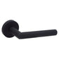 Matt Black 'Mitred Icon' Door Handles On Round Rose - B3410BP technical image