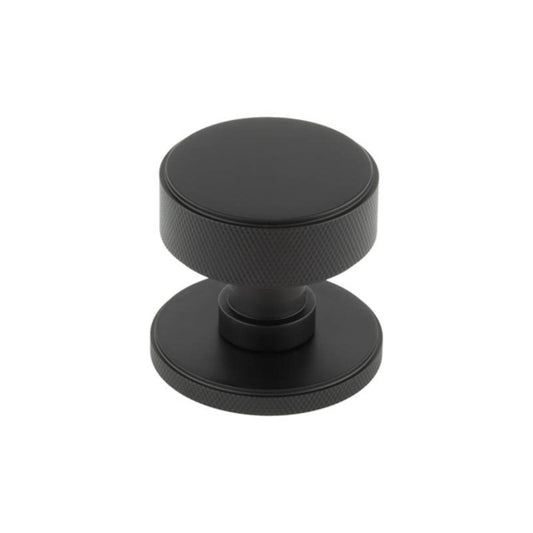 FRELAN BURLINGTON 'WESTBOURNE' MATT BLACK KNURLED MORTICE DOOR KNOBS