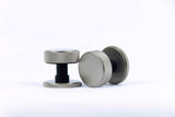 Knurled Mortice Door Knobs - Matt Black Satin Nickel Dual Finish - Spira Brass - Connaught