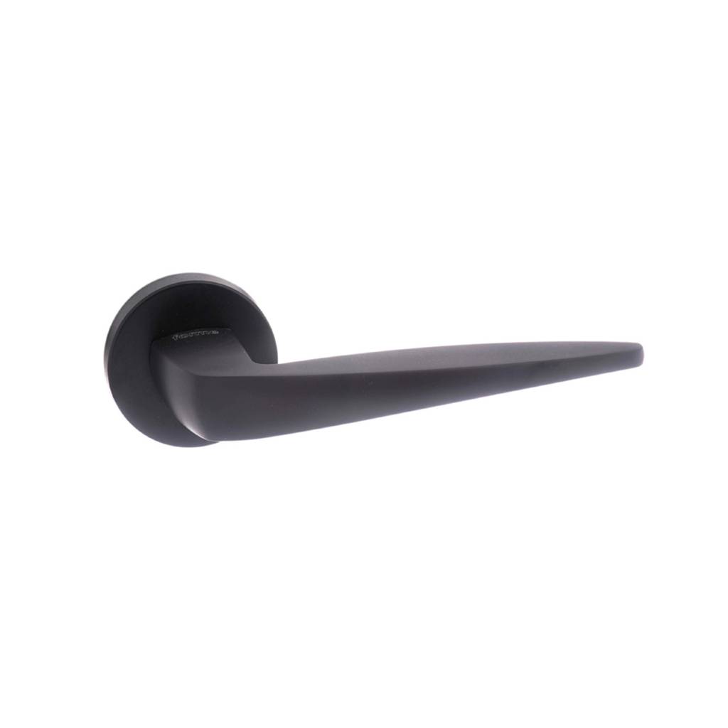 Atlantic UK Forme FMR272MB 'Foglia' Matt Black Door Handles on Round Rose product image